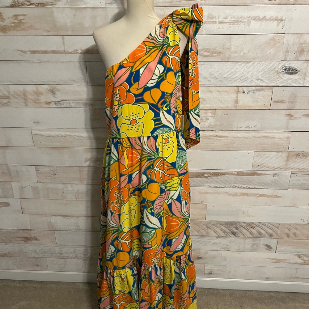 NWT J.Crew size 14 silk midi dress in tropical print - Picture 5 of 13